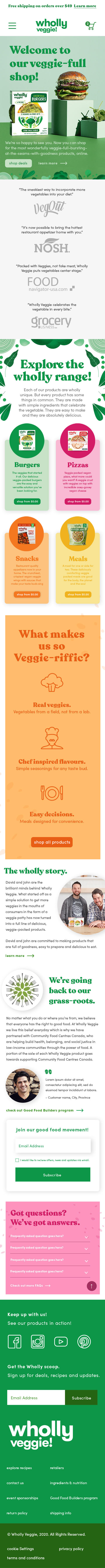 Wholly Veggie Mobile Screenshot